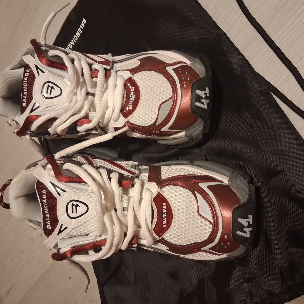 Balenciaga Red and White Sneakers